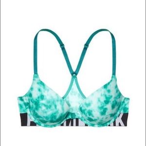 PINK Logo Racerback Push-Up Bra