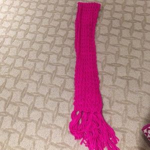 Pink knit scarf