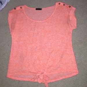 see through orange top