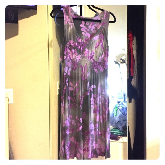Gray and purple sundress