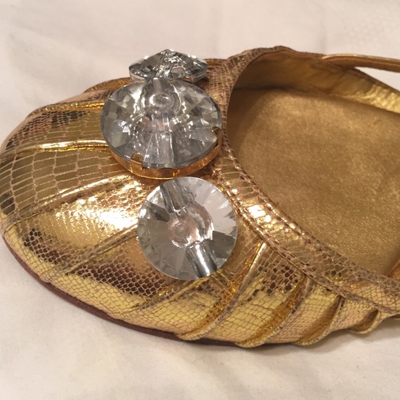 J Vincent gold sling back flats - Picture 3 of 5