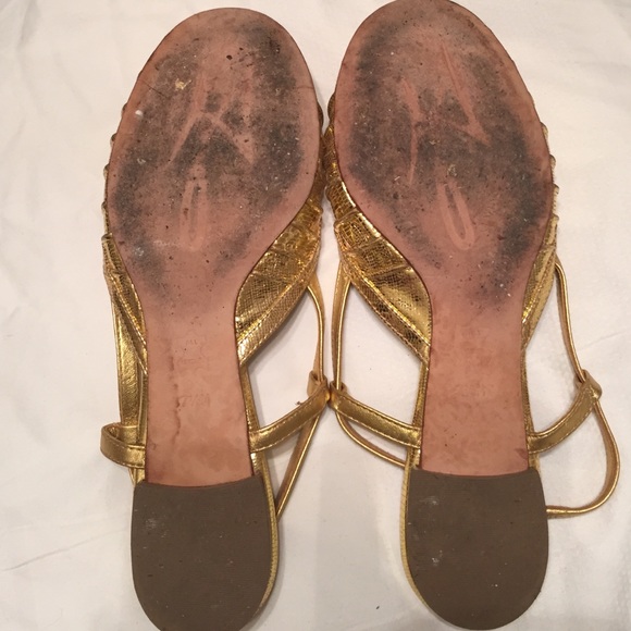 J Vincent gold sling back flats - Picture 4 of 5