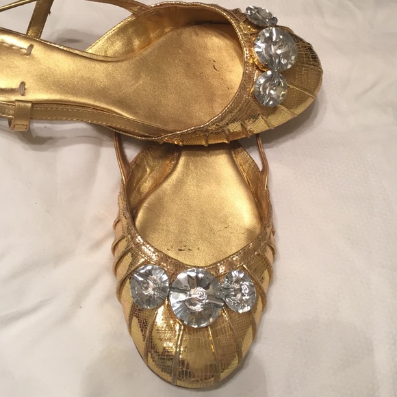 J Vincent gold sling back flats - Picture 5 of 5