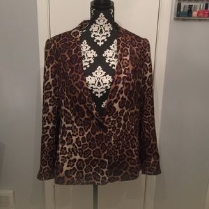 Zara Basic Leopard printed blazer size XL