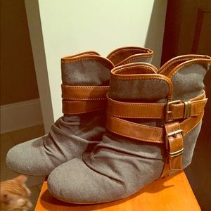 Grey wedge booties!  Cute for fall!