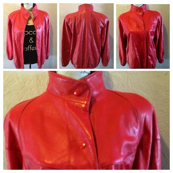 Vintage Red Leather Jacket - Picture 1 of 1