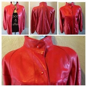 Vintage Red Leather Jacket