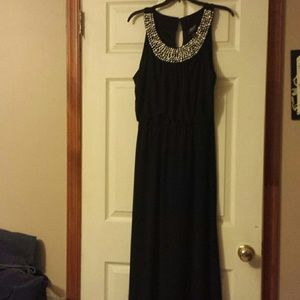 Black maxi evening dress