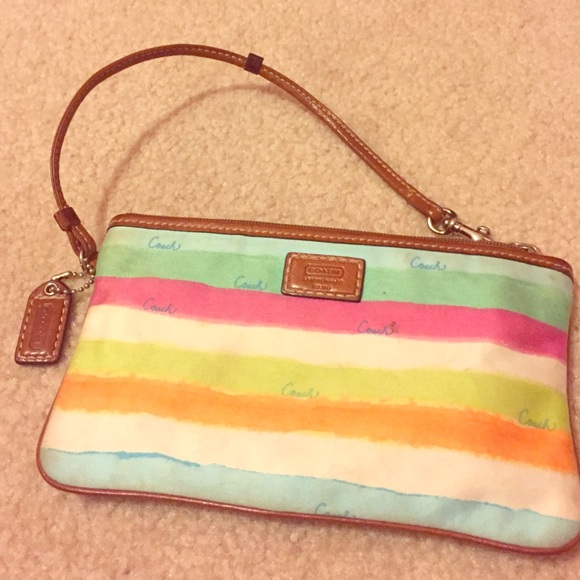 Multicolored Coach Wristlet