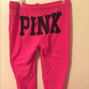 pink cropped sweats