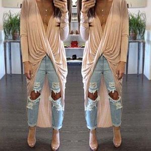 Sexy Plunging Neck Curly Wrapped  Blouse