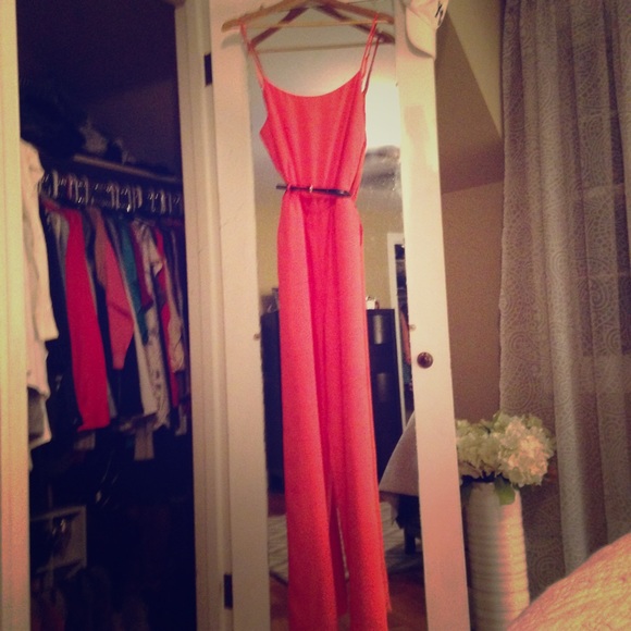 Gianni Bini coral silk jumpsuit!!!