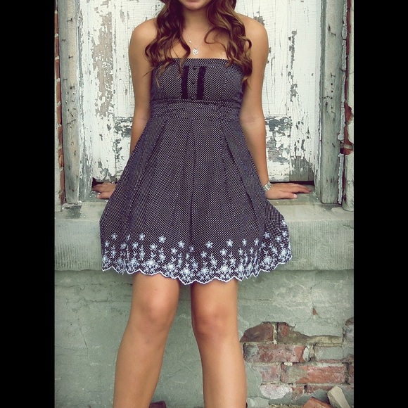 Navy Polka dot sundress - Picture 2 of 3