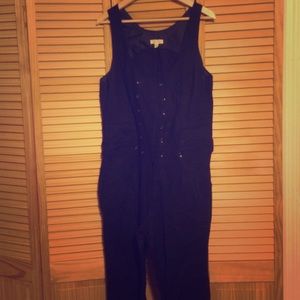 Fitted canvas jumpsuit