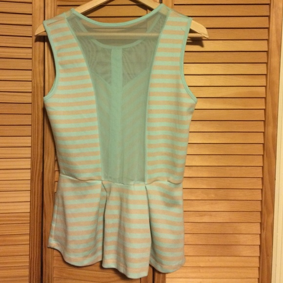 Striped peplum with sheer detail - Picture 2 of 2