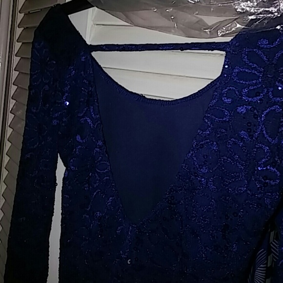Blue sequined dress from Dillard's. - Picture 3 of 4
