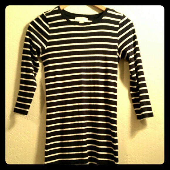 Navy and white t-shirt mini dress