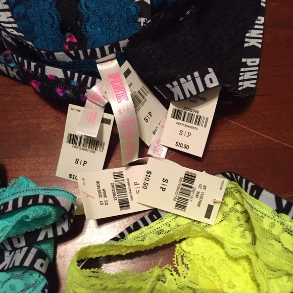 5 NWT PINK SMALL LOGO THONGS - Picture 2 of 2