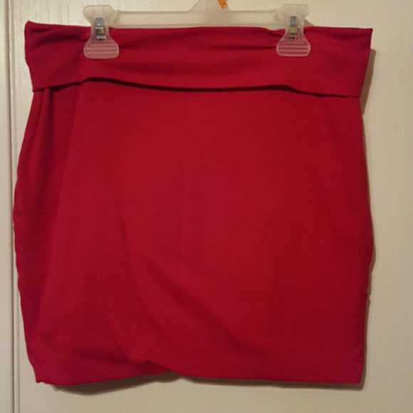 Short red mini-skirt