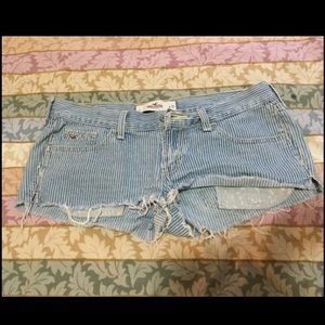 Hollister Striped Jean Shorts