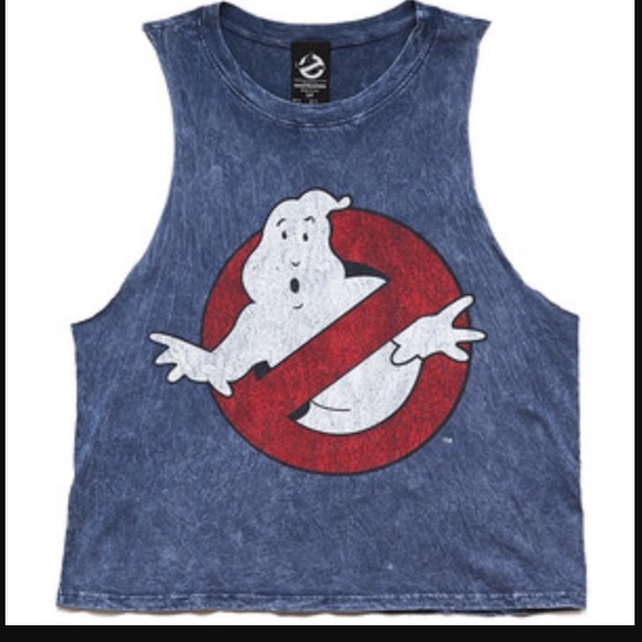 Distressed ghostbusters muscle tank