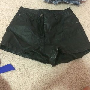 Leather shorts