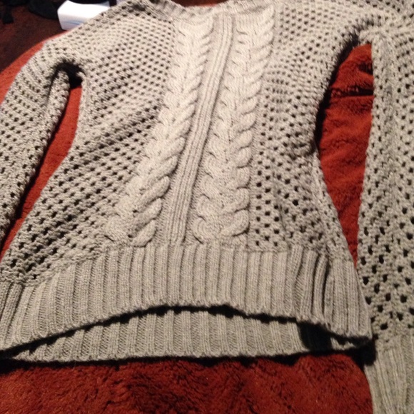 Grey knitted sweater dress