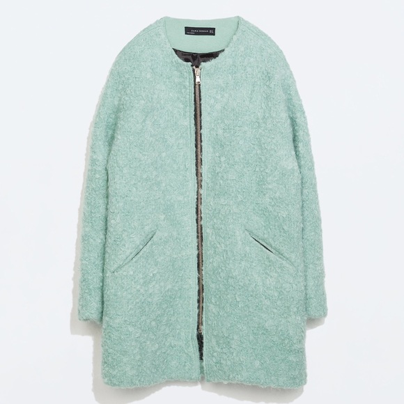 NWOT Zara Zipped Boucle Coat