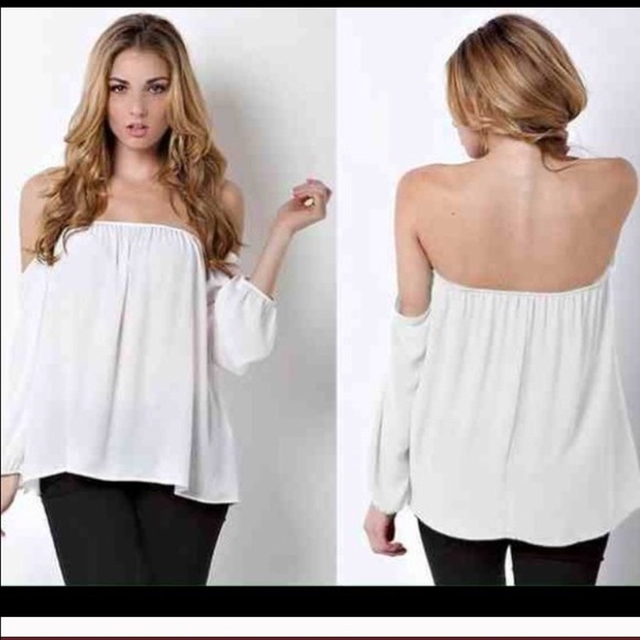 Off Shoulder White Top - Picture 2 of 3