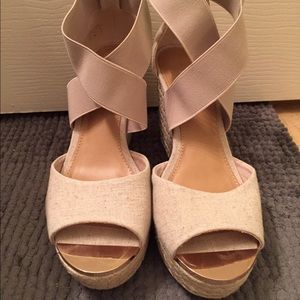 ALDO nude cream neutral gold espadrilles wedges