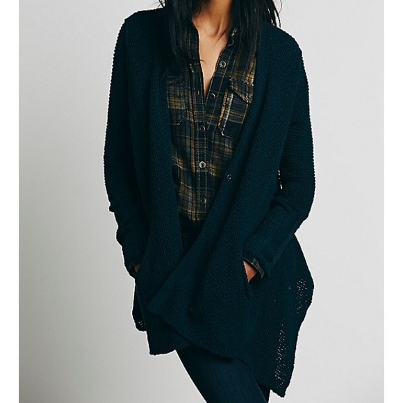 NWT Free People Shark Hem Cotton Cardigan