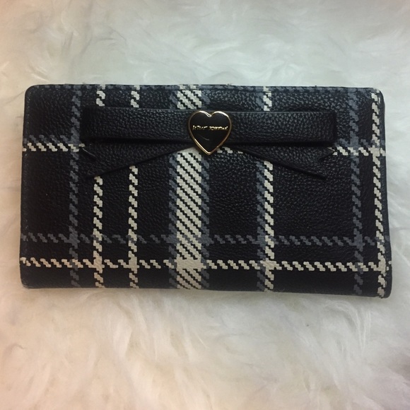 Bestsy Johnson Houndstooth Plaid Style Bow Wallet