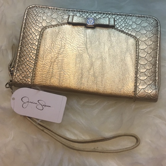 Jessica Simpson Tara Bow Zip Wallet Wristlet