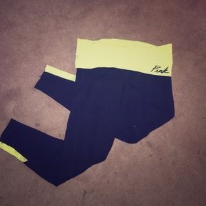 Vs pink yoga leggins with mesh bottom