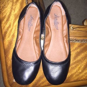 Lucky brand black leather flats