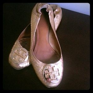 Final markdown! Gold Tory Burch flats