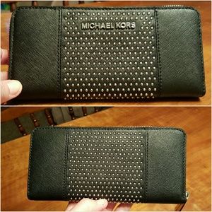 Michael Kors saffiano leather microstud wallet