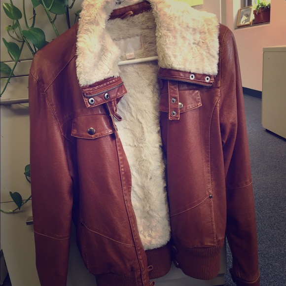 Faux leather bomber jacket...perfect for fall!