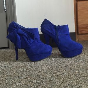 Blue Bow Booties