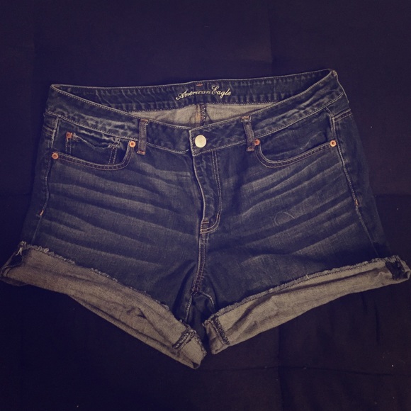 American Eagle Dark Wash Boyfriend Shorts