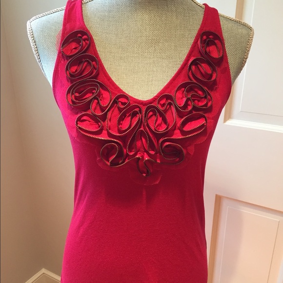 Red "Zipper" Top