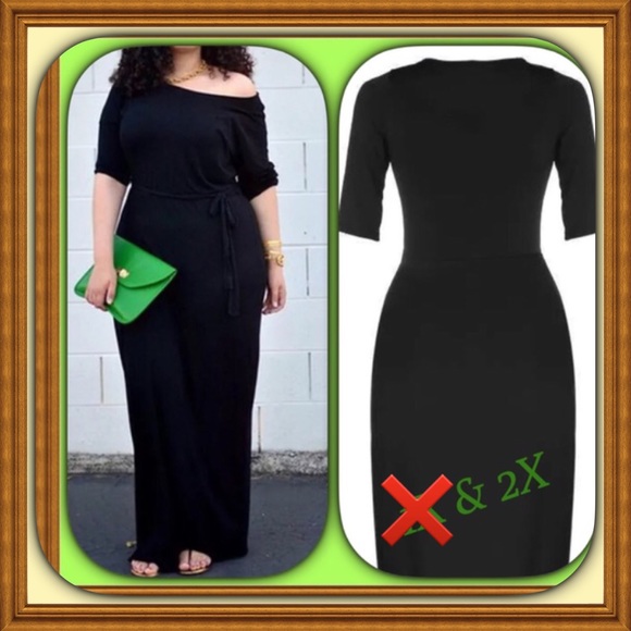 SOLD! Diva Plus Maxi Black Dress - Picture 2 of 2