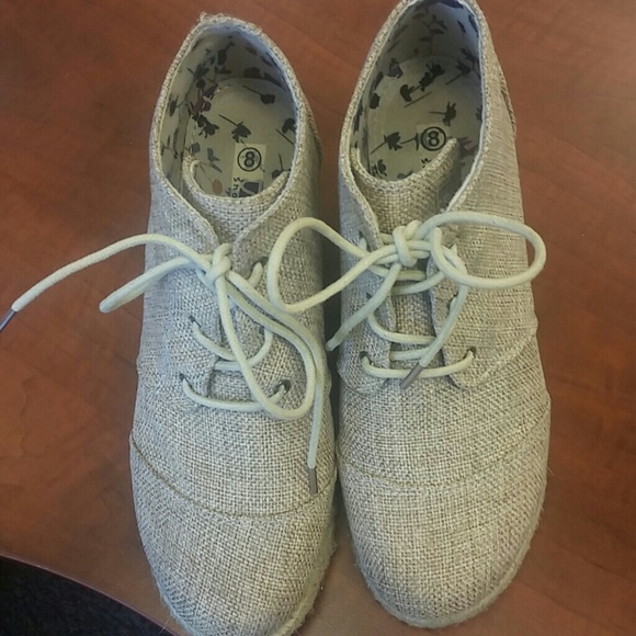 Canvas Booties with Wedge Heel