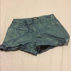 Dark blue Faux leather short