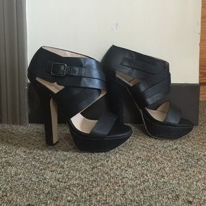 Black strappy heels