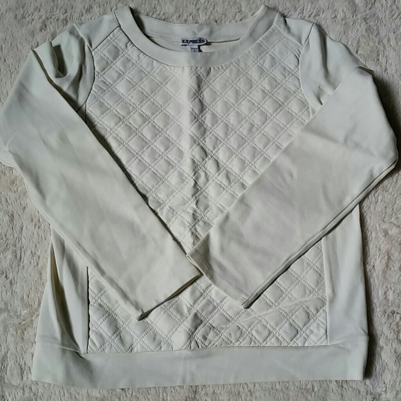 Express faux leather front sweatshirt