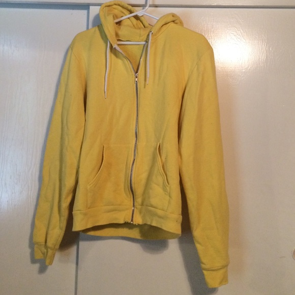 American Apparel Yellow Zip-Up Hoodie
