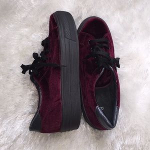 ASOS velvet platform sneakers