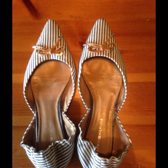 Tommy Hilfiger Striped Flats 9.5