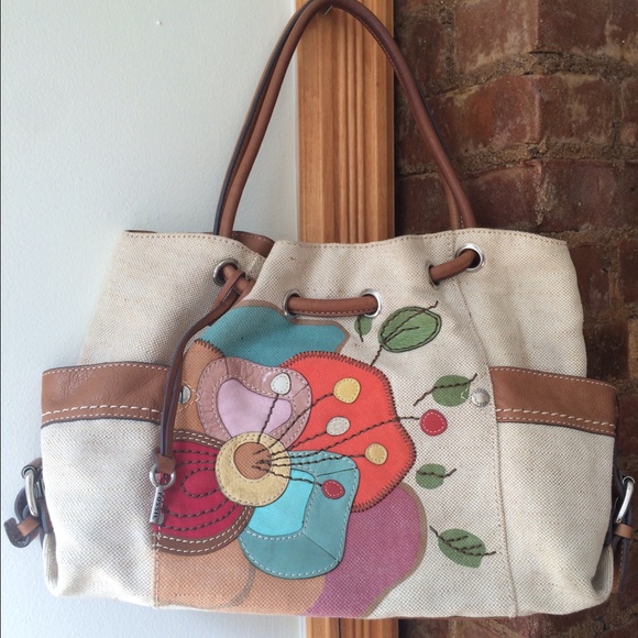 Fossil floral stitch handbag